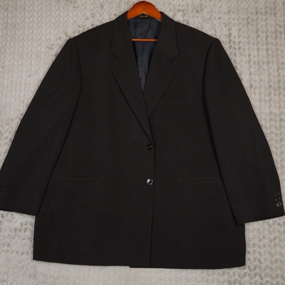 Richard Harris Blazer Mens 42L Black Solid Formal Professional Polyester Fit